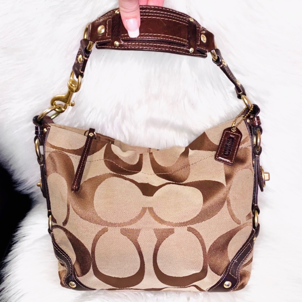 Authentic Coach Brown Carly Hobo Shoulder Purse